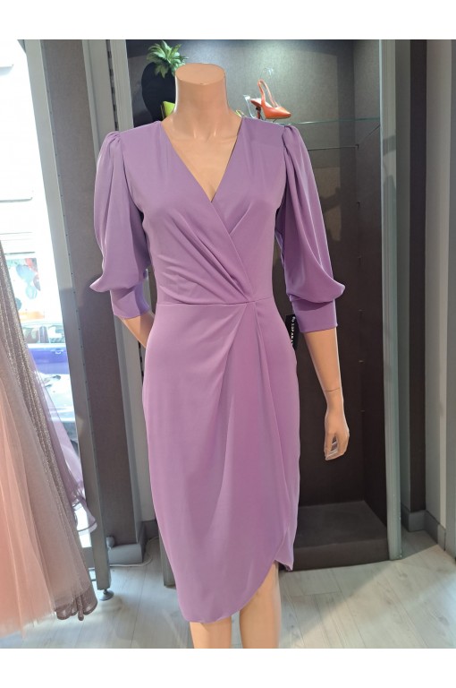 VESTIDO"CHELO" CORTO LISO PUNTO  MANGA FRANCESA 2
