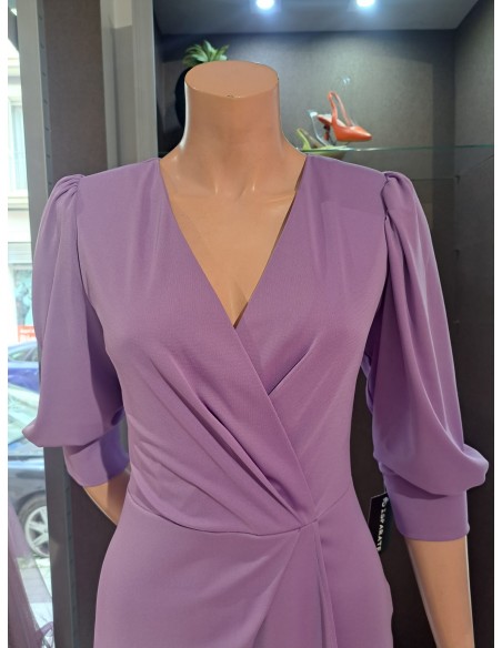 VESTIDO"CHELO" CORTO LISO PUNTO  MANGA FRANCESA