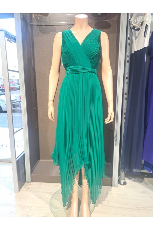 VESTIDO"SOURIS"LARGO FIESTA PLISADO ESCO 2