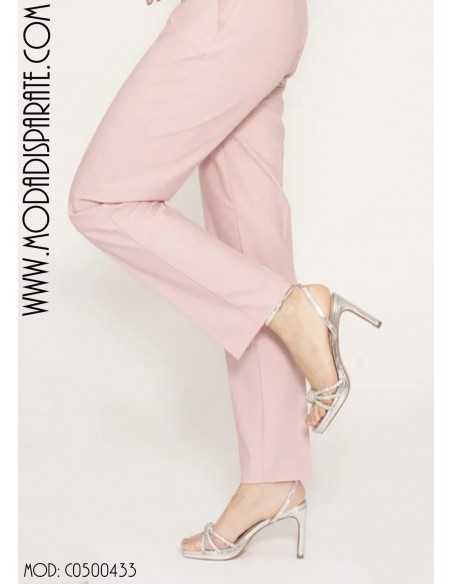 SANDALIA"9 CM TACON" PLATAFORMA PALA NUDO STRASS PLANTA PIEL