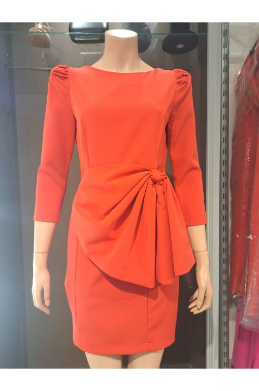 VESTIDO"AINHOA"CORTO MANGA FRANCESA LAZO CINTURA 2