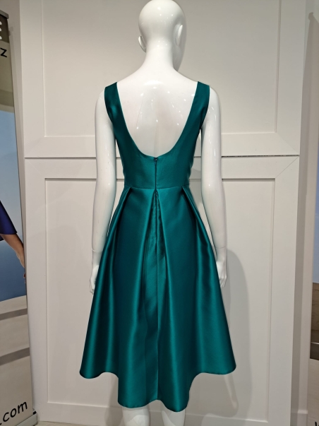 VESTIDO FIESTA MIKADO CORTO VUELO BOLERO MANGA FAROL