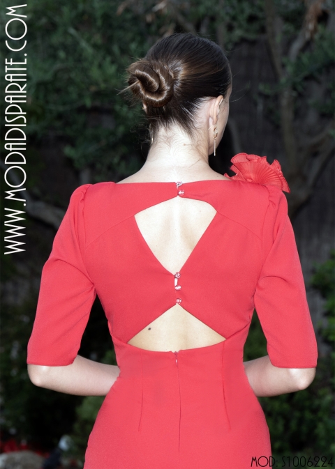 VESTIDO CORTO NOVIA M/ CORTA CUERPO DRAPEADO VOLANTE PLISADO 2