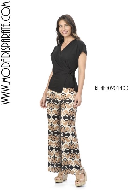 BLUSA LISA MANGA CORTA CRUZADA