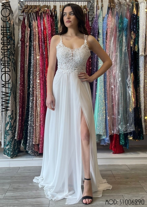 VESTIDO NOVIA LARGO CUERPO PEDRERIA ESPALDA ABIERTA TRENZAD